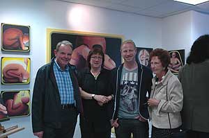 Angela Hallam at her painting exhibition in Coventry